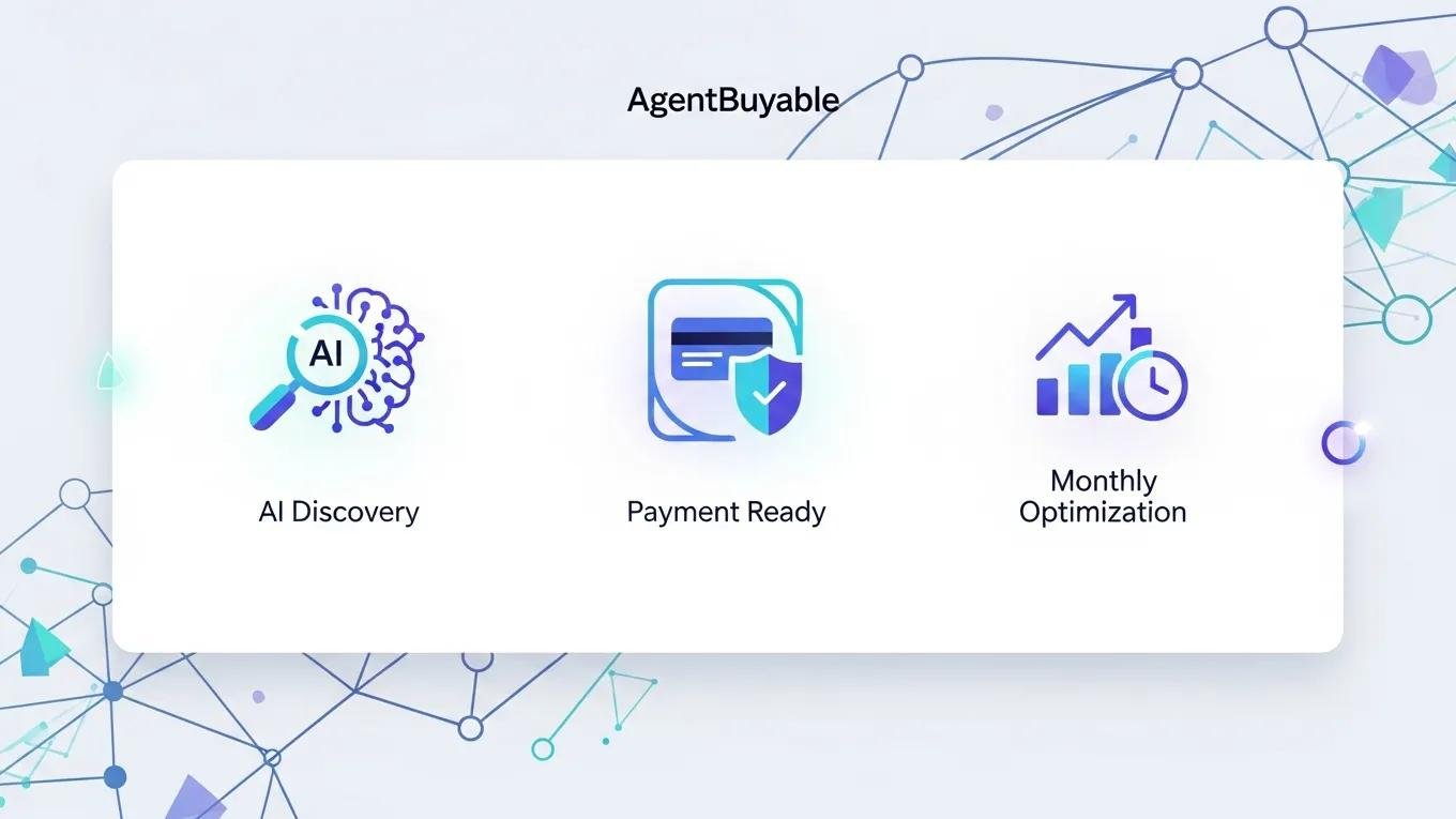 Digital interface highlighting features of AgentBuyable platform
